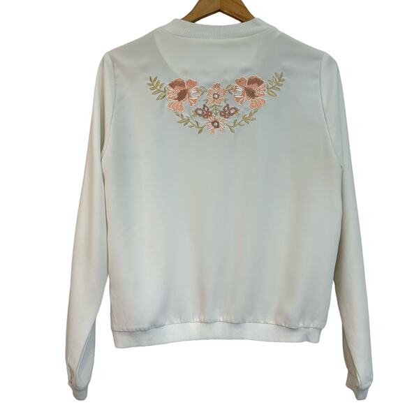 Esqualo Embroidered Cream Lightweight Jacket Women’s Sz 8 - Picture 1 of 10